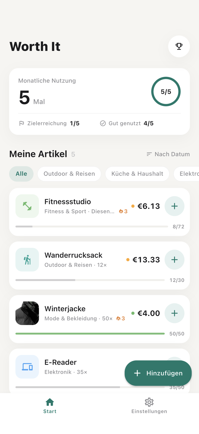 Worth It Eine kleine iOS-App, die eine ehrliche Frage stellt.
