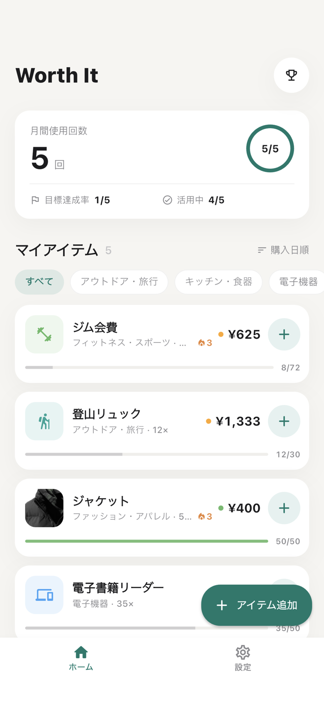 Worth It 1つの正直な質問をする、小さなiOSアプリ。