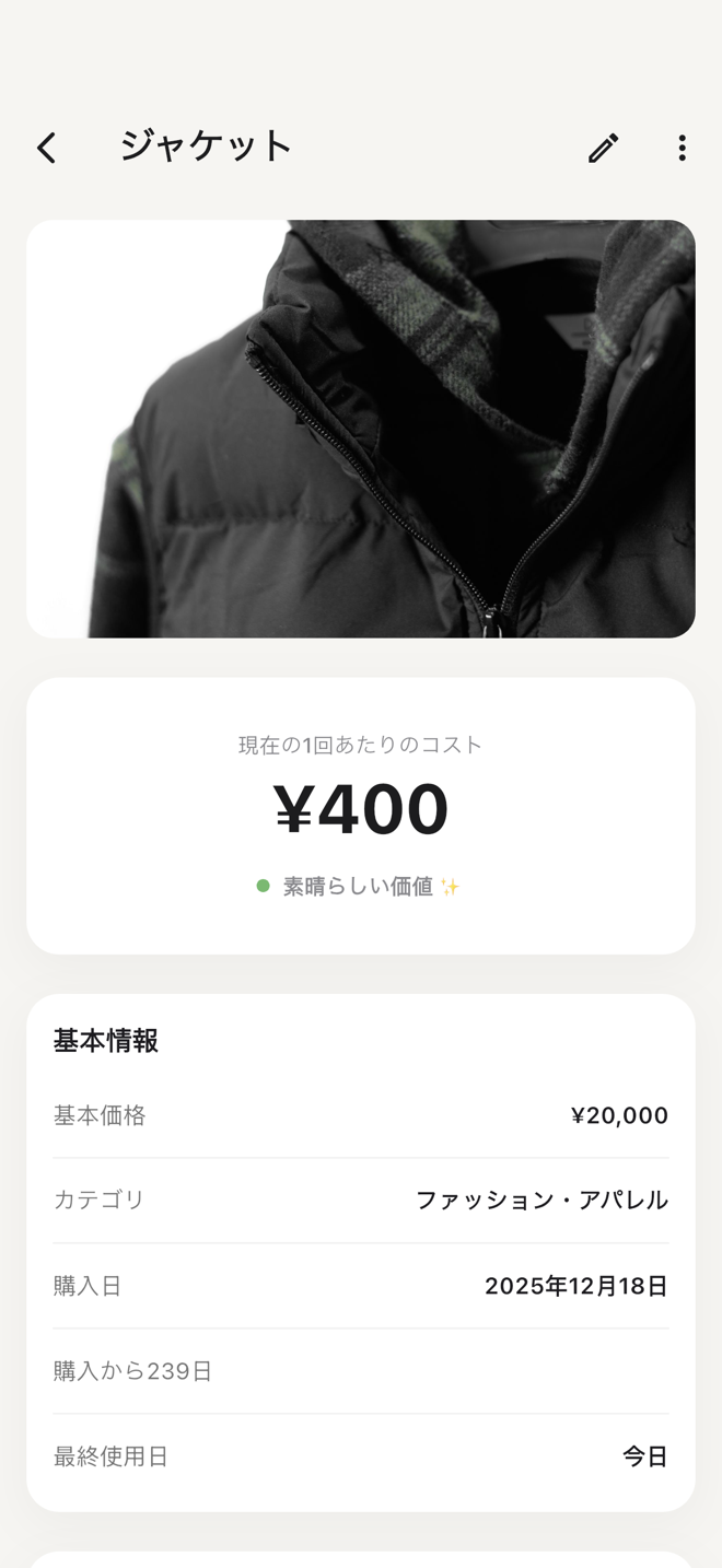 Worth It — リアルな使用単価